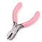 45# Carbon Steel Jewelry Pliers, Side Cutting Pliers, Side Cutter, Ferronickel, Pink, 75x47x8mm