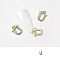 Alloy Rhinestone Cabochons, Nail Art Decoration Accessories, with Jump Ring, Letter, Golden, Letter.U, 11~14x5~12mm