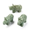 Natural Green Aventurine Carved Healing Rhinoceros Figurines, Reiki Stones Statues for Energy Balancing Meditation Therapy, 52~58x21.5~24x35~37mm