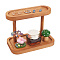 2-Tier Oval Wood Display Racks, Tabletop Small Items Storage Tray for Figures, Gemstone, Jewelry, Keychain Storage, Home Decoration, Goldenrod, 9.9x16.7x12.6cm