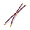 Nylon Cord Silder Bracelets, for Connector Charm Bracelet Making, with Rack Plating Golden Brass Findings, Long-Lasting Plated, Cadmium Free & Lead Free, Dark Orchid, 8-5/8~9 inch(22~22.8cm), 0.3cm, Hole: 2.6mm