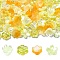 DIY Flower Plastic & Acrylic Beads Jewelry Making Finding Kit, Yellow, 7~11x9.5~11.5x4~8.5mm, Hole: 1~1.4mm, 100Pcs/set