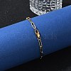 PVD Vacuum Plating 304 Stainless Steel Paperclip Chain Bracelets BJEW-I295-15G-4