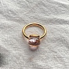 Square 304 Stainless Steel with Glass Finger Rings FS-WG8AAFA-37-1