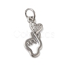 Rack Plating Brass & Clear Cubic Zirconia Pendants KK-S372-11P-1