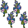 4Pcs 2 Styles Embroider Thread Iron on/Sew On Patches PATC-CY0001-06-1