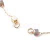 Handmade Brass Cube Beaded Link Chain Bracelet Making AJEW-JB01150-40-2