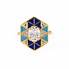 Brass Micro Pave Clear Cubic Zirconia Cuff Rings RJEW-S045-084C-NR-2