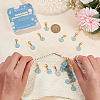 1Pc Alloy Enamel Flat Round with Number Charm Knitting Row Counter Chains DIY-BC0006-92-3