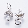 Brass Micro Pave Cubic Zirconia Charms RB-I077-25P-RS-2
