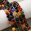 Dyed & Heated Natural Agate Beads Strands G-K376-F21-01-1