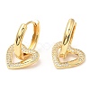 Rack Plating Brass Heart Dangle Hoop Earrings with Cubic Zirconia EJEW-A103-06G-1