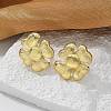 Brass Flower Stud Earrings EJEW-R016-17G-4