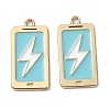 Rack Plating Alloy Enamel Pendants PALLOY-F308-09G-01-1