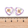 Floral Printed Porcelain Beads PORC-A033-01G-3