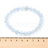 Natural Aquamarine Round Bead Stretch Bracelets for Men Women BJEW-U034-01C-02-5