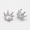 Crown Brass Micro Pave Grade AAA Cubic Zirconia European Bead ZIRC-O022-60-NR-2
