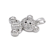 Brass Micro Pave Clear Cubic Zirconia Pendants KK-L234-01P-2