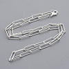 Brass Round Oval Paperclip Chain Necklace Making MAK-S072-05A-S-2