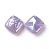 Rainbow Iridescent Plating Acrylic Beads OACR-A010-06A-1