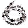 Natural Tourmalinated Quartz/Black Rutilated Quartz Beads Strands G-G018-60-2