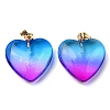 Two Tone Spray Painted Glass Pendants GLAA-N035-016-C02-5