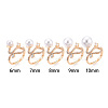 Curve Shape Brass Micro Pave Clear Cubic Zirconia Adjustable Ring Settings KK-T076-46G-4