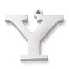 Tarnish Resistant 304 Stainless Steel Letter Pendant Rhinestone Settings STAS-J028-01Y-2