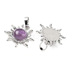 Natural Amethyst Pendants G-F786-08P-27-2