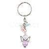 Angel Acrylic Beaded Keychain with Flower Opaque Resin Charms KEYC-JKC00533-2