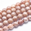Electroplate Natural Sunstone Beads Strands G-K256-17-12mm-1