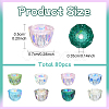 80Pcs 8 Colors Electroplate Transparent Glass Beads EGLA-YW0005-84-2