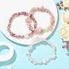 3Pcs 3 Styles Natural Mixed Gemstone Chip & Cultured Freshwater Pearl Beaded Stretch Bracelets Set for Women BJEW-JB13762-04-1
