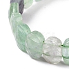 Natural Fluorite Oval Beaded Stretch Bracelet G-E010-01S-5