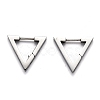 Tarnish Resistant 304 Stainless Steel Triangle Huggie Hoop Earrings STAS-H156-02B-P-1