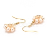 Brass Flower-shaped Dangle Earrings EJEW-D275-01G-3