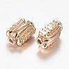Rectangle Light Gold Plating Brass Beads KK-M189-01-2