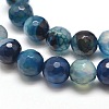 Dyed Natural Agate Faceted Round Beads Strands X-G-E267-21-2