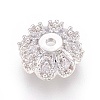 Multi-Petal Brass Micro Pave Cubic Zirconia Bead Caps X-ZIRC-F088-038P-1