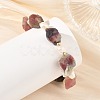 Raw Rough Natural Multicolor Tourmaline & Potato Natural Pearl Beaded Bracelets BJEW-JB14395-2
