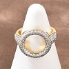 Brass Micro Pave Clear Cubic Zirconia Cuff Open Rings RJEW-T028-02B-G-5