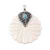 Natural White Shell Pendants BSHE-C004-05-2