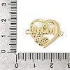 Heart Brass Micro Pave Clear Cubic Zirconia Connector Charmss KK-CJC0013-14C-G-RS-3