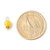 Imitation Jade Round Glass Beads Charms PALLOY-JF01142-5