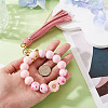 Silicone Beaded Wristlet Keychain HJEW-TAC0136-5