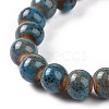 Handmade Fancy Antique Glazed Porcelain Ceramic Round Beads Strands PORC-L019-6mm-M-4
