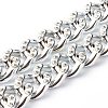 CCB Plastic Rhinestone Curb Chain Necklaces NJEW-JN03560-4