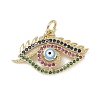 Golden Brass Micro Pave Cubic Zirconia Pendants KK-L209-070G-03-1