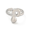 Brass Letter Open Cuff Rings for Women RJEW-G313-01P-P-2