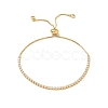 Adjustable Rack Plating Brass Cubic Zirconia Chain Bracelets BJEW-A132-01G-1